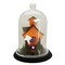 Midwest 9.75" Clear and Black LED Spooky House with Ghosts on the Roof Halloween Cloche